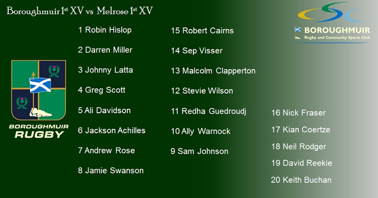 Muir Team list against Melrose